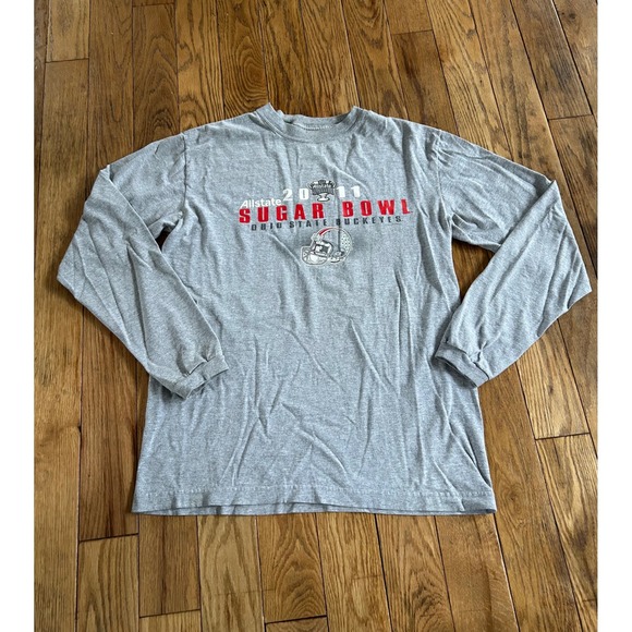 Ohio State Buckeyes 2011 Sugar Bowl Allstate Long Sleeve Gray T Shirt - Picture 1 of 3